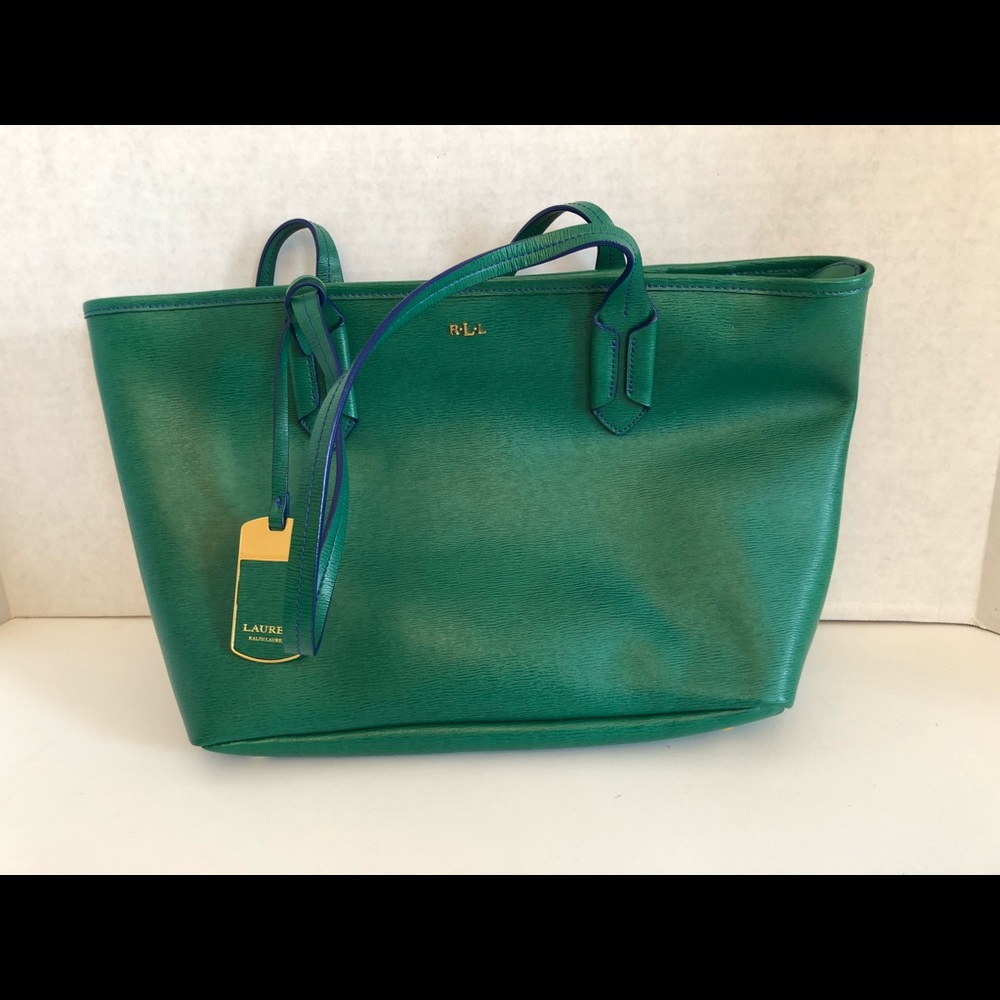 Ralph Lauren Womens Leather Green Pocketbook